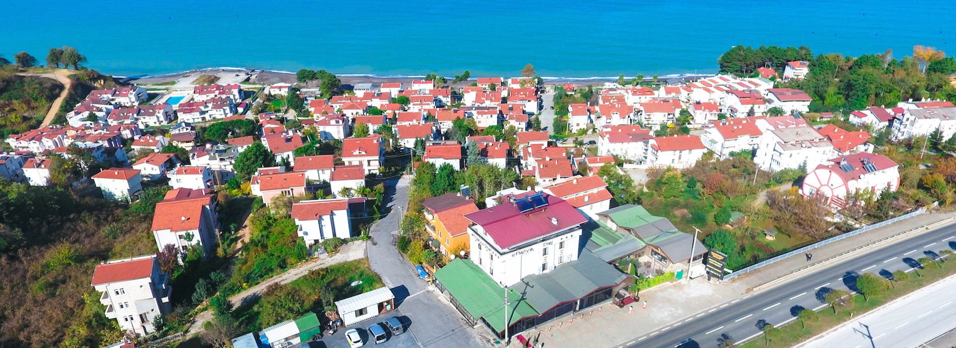 Havadan Akçakoca sahili ve Karadeniz manzarası